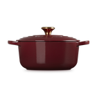 Le Creuset Cast Iron Signature Round Casserole 20cm RhoneGarnet image number 3